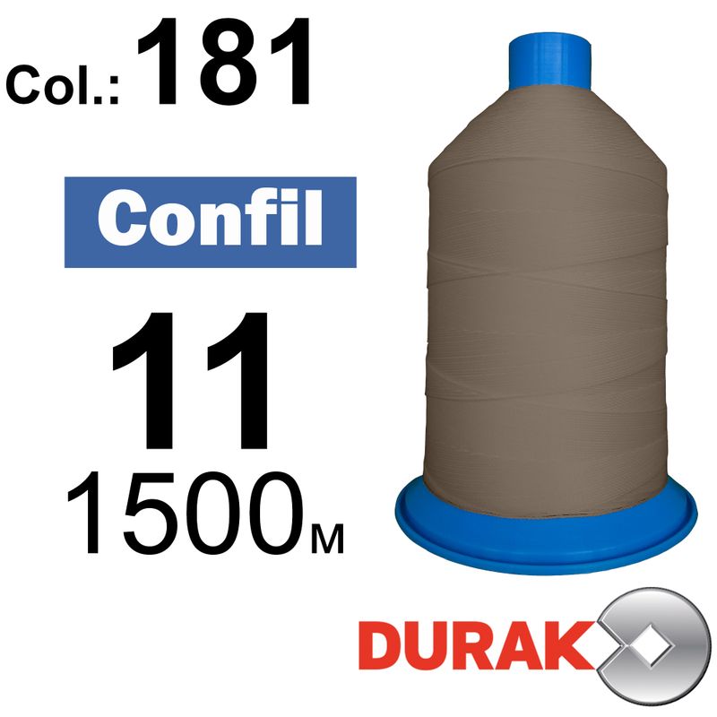 Нитки сверхпрочные, Confil, полиэстер, N11 (270tex), длина 1500 м., цвет 06(181)-99 колонка 10