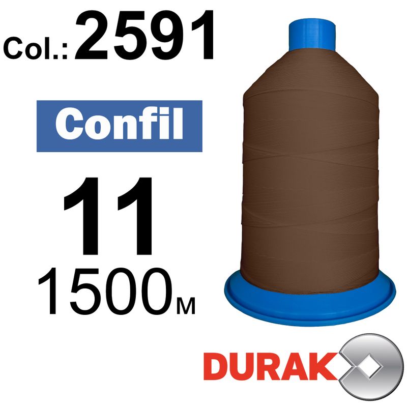 Нитки сверхпрочные, Confil, полиэстер, N11 (270tex), длина 1500 м., цвет 11(2591)-104 колонка 10