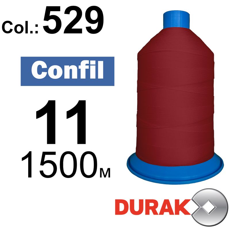 Нитки сверхпрочные, Confil, полиэстер, N11 (270tex), длина 1500 м., цвет 13(529)-10 колонка 1
