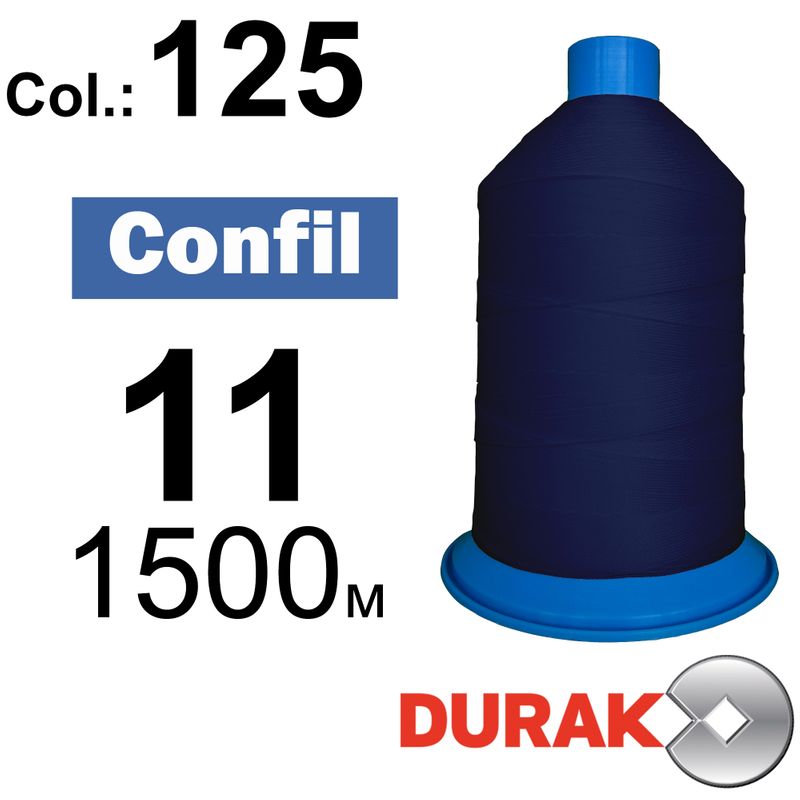 Нитки сверхпрочные, Confil, полиэстер, N11 (270tex), длина 1500 м., цвет 14(125)-65 колонка 6