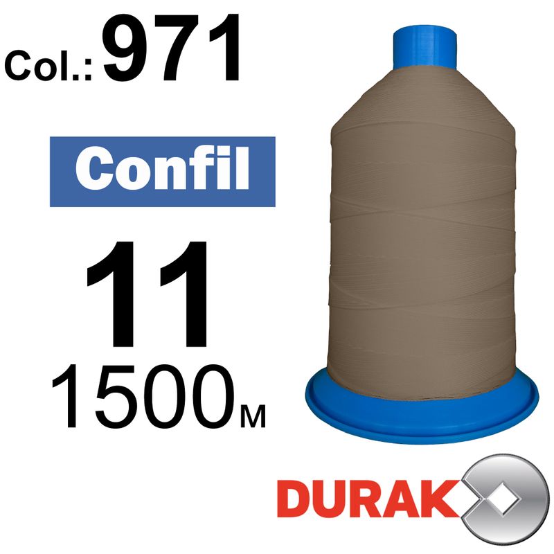 Нитки сверхпрочные, Confil, полиэстер, N11 (270tex), длина 1500 м., цвет 19(971)-127 колонка 10