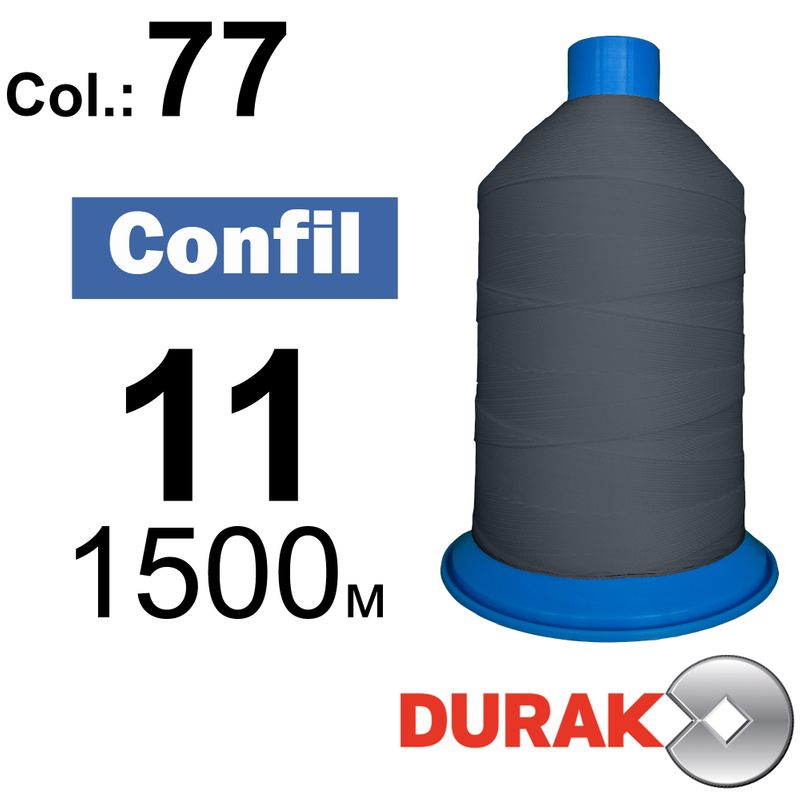 Нитки сверхпрочные, Confil, полиэстер, N11 (270tex), длина 1500 м., цвет 33(77)-280 колонка 12