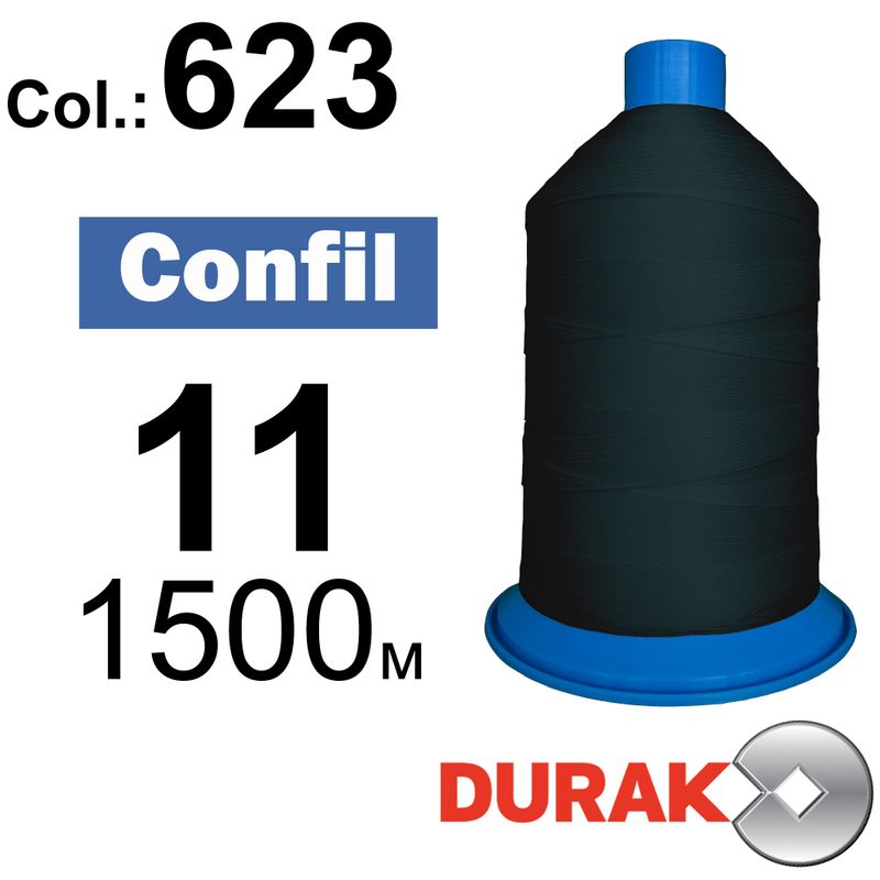 Нитки сверхпрочные, Confil, полиэстер, N11 (270tex), длина 1500 м., цвет 35(623)-95 колонка 8