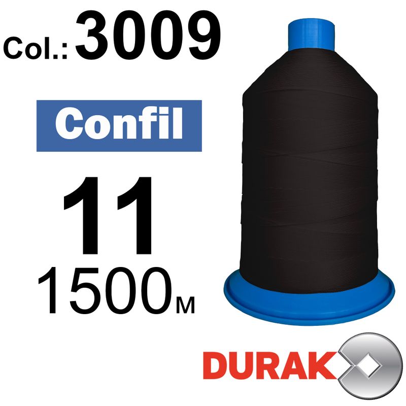 Нитки сверхпрочные, Confil, полиэстер, N11 (270tex), длина 1500 м., цвет 37(3009)-47 колонка 10
