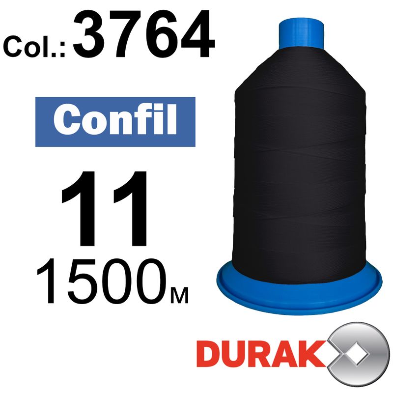 Нитки сверхпрочные, Confil, полиэстер, N11 (270tex), длина 1500 м., цвет 44(3764)-119 колонка 11