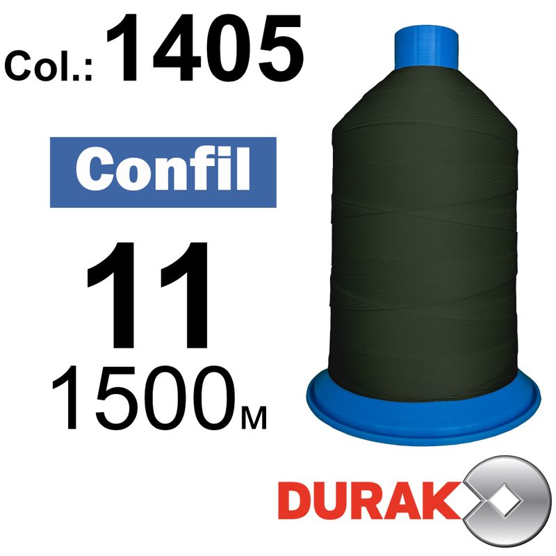 Нитки сверхпрочные, Confil, полиэстер, N11 (270tex), длина 1500 м., цвет 02(1405)-92 колонка 8