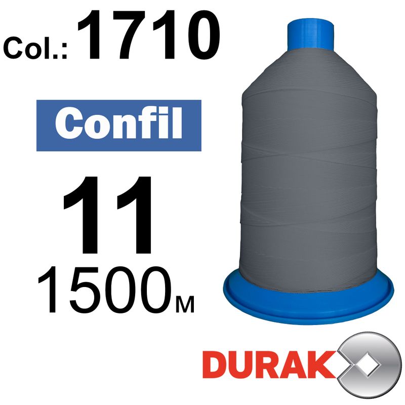 Нитки сверхпрочные, Confil, полиэстер, N11 (270tex), длина 1500 м., цвет 12(1710)-109 колонка 11
