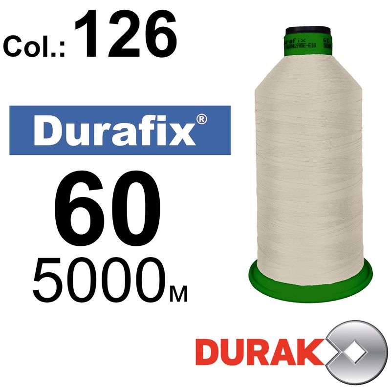 Нитки сверхпрочные, Durafix, полиэстер, N60 (45tex), длина 5000 м., цвет 09(126)-97 колонка 10