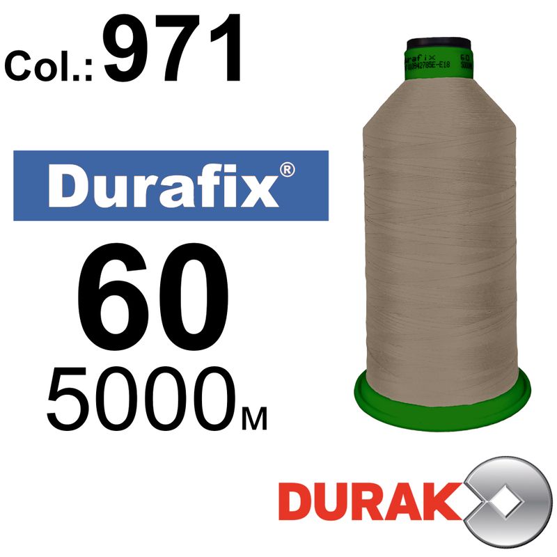 Нитки сверхпрочные, Durafix, полиэстер, N60 (45tex), длина 5000 м., цвет 33(971)-127 колонка 10