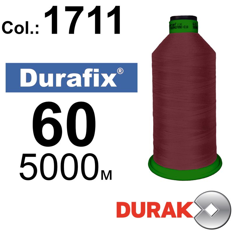 Нитки сверхпрочные, Durafix, полиэстер, N60 (45tex), длина 5000 м., цвет 42(1711)-12 колонка 4