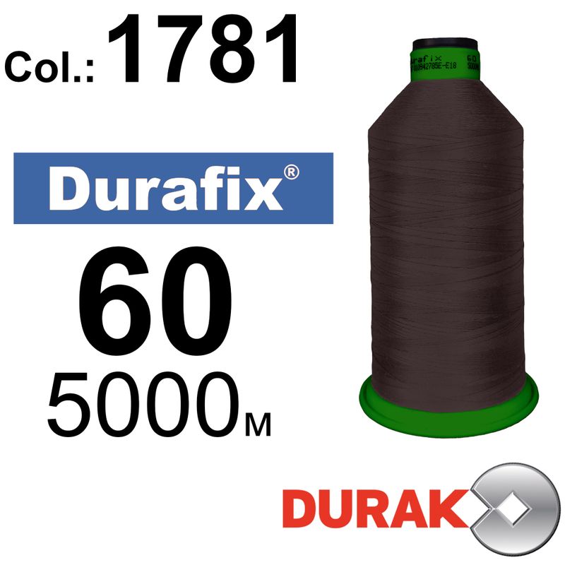 Нитки сверхпрочные, Durafix, полиэстер, N60 (45tex), длина 5000 м., цвет 16(1781)-178 колонка 3