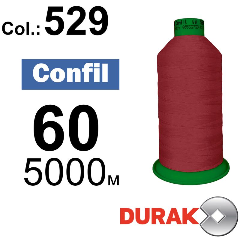Нитки сверхпрочные, Confil, полиэстер, N60 (45tex), длина 5000 м., цвет 06(529)-10 колонка 1