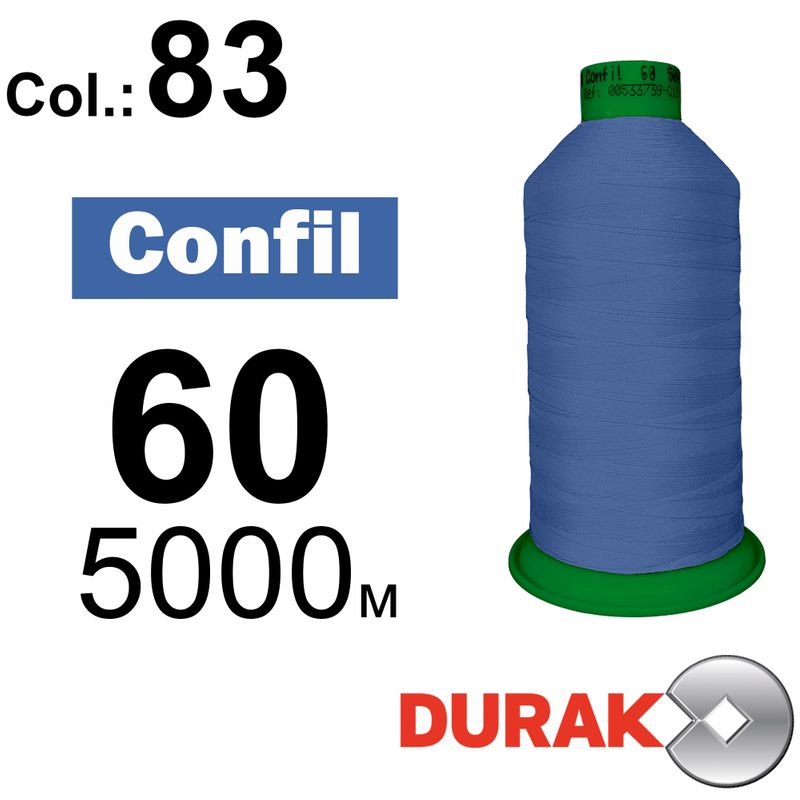 Нитки сверхпрочные, Confil, полиэстер, N60 (45tex), длина 5000 м., цвет 10(83)-58 колонка 6