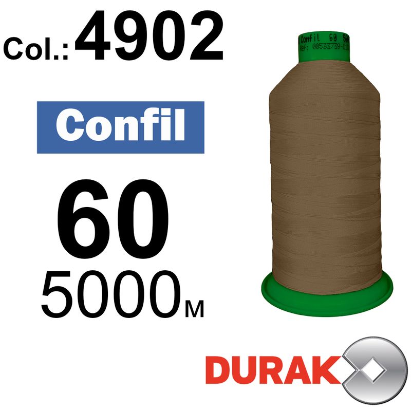 Нитки сверхпрочные, Confil, полиэстер, N60 (45tex), длина 5000 м., цвет 14(4902)-126 колонка 3