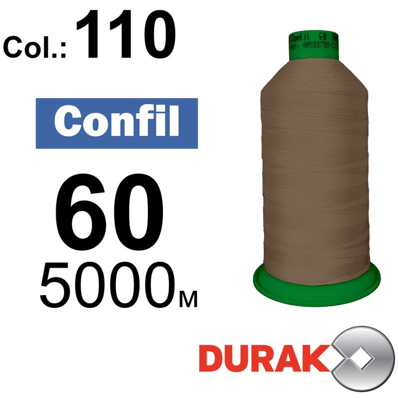 Нитки сверхпрочные, Confil, полиэстер, N60 (45tex), длина 5000 м., цвет 17(110)-104 колонка 10