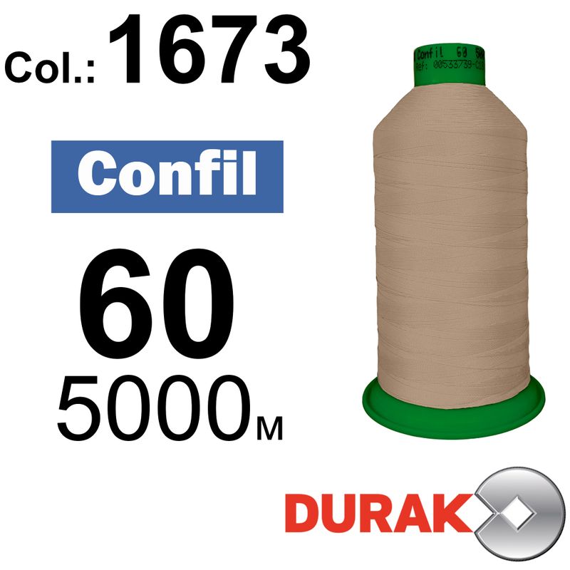 Нитки сверхпрочные, Confil, полиэстер, N60 (45tex), длина 5000 м., цвет 24(1673)-167 колонка 10