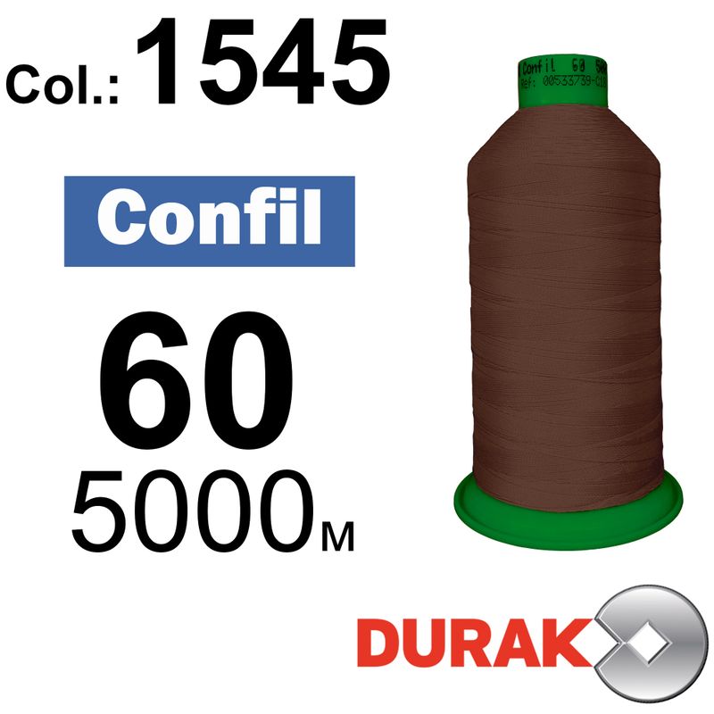 Нитки сверхпрочные, Confil, полиэстер, N60 (45tex), длина 5000 м., цвет 33(1545)-17 колонка 2