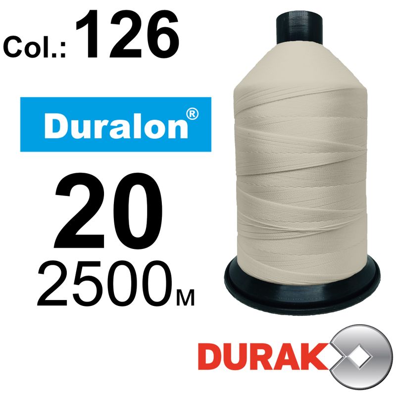 Нитки сверхпрочные, Duralon, нейлон 6. 6, N20 (150tex), длина 2500м., цвет (126)-97, к-10