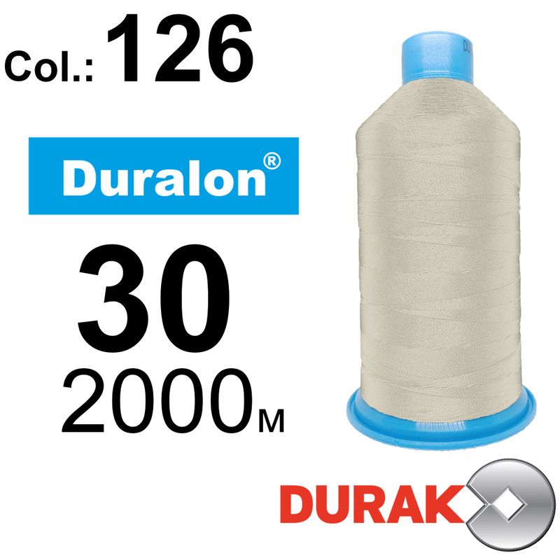 Нитки сверхпрочные, Duralon, нейлон 6. 6, N30 (105tex), длина 2000м., цвет (126)-97, к-10