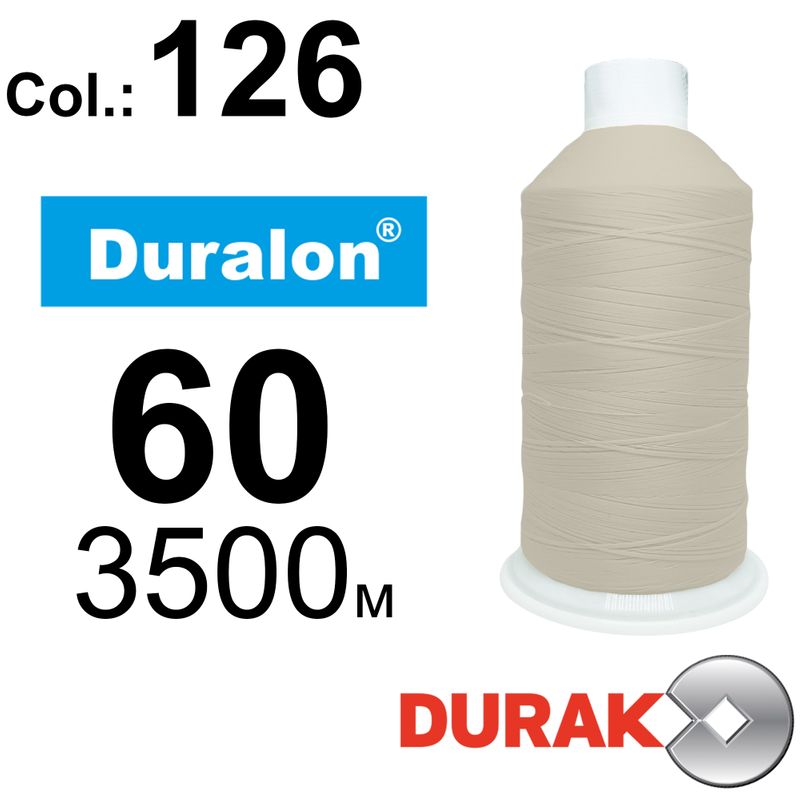 Нитки сверхпрочные, Duralon, нейлон 6. 6, N60 (45tex), длина 3500м., цвет (126)-97, к-10