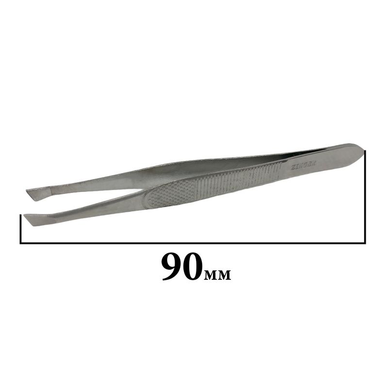 Пинцет косметический, со скошенными краями, 90мм, вес - 7г