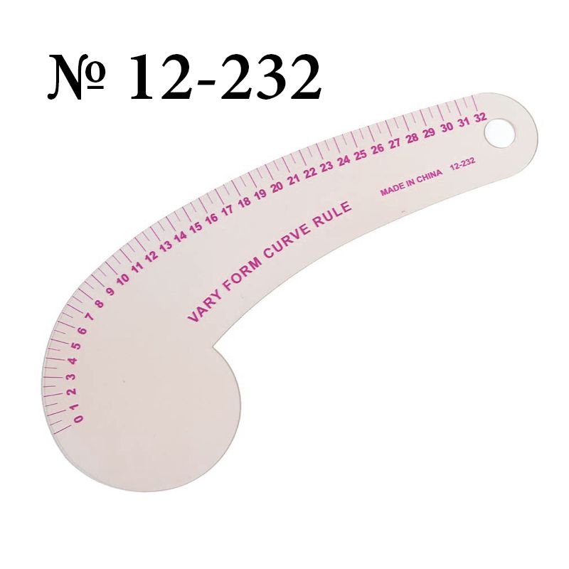 Линейка-лекало портняжное изогнутое 32см, 12-232