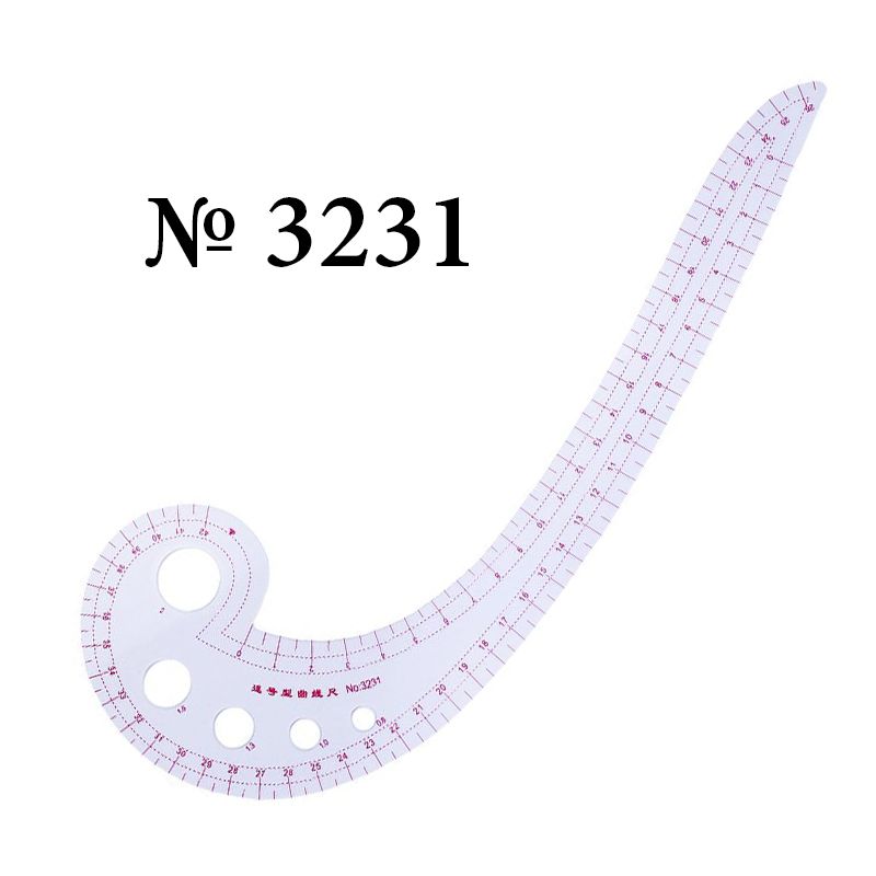 Линейка-лекало портняжное изогнутое 24х42см, 3231