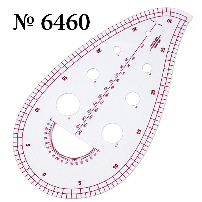 Линейка-лекало портняжное изогнутое, капля, 30см, 6460
