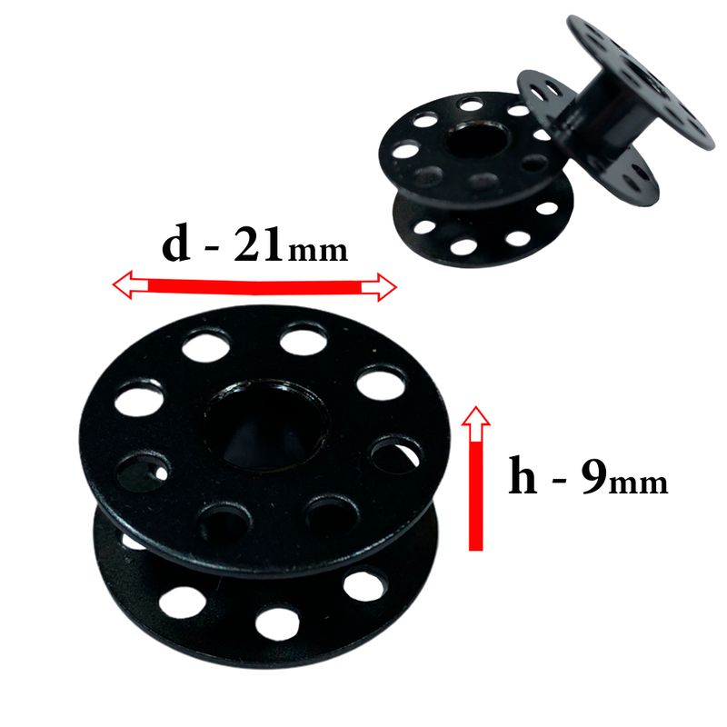 Катушка для ПМ, Д=21мм, В=9мм, 270010 S, универсальная, черная, облегченная, перфо+П, СН