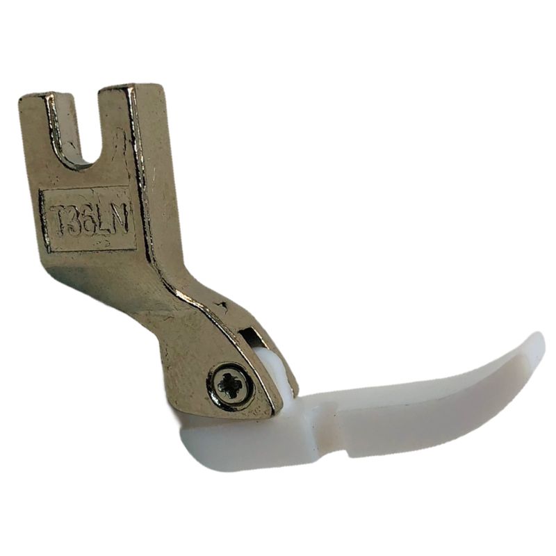 Лапка для промышленных швейных машин, для вшивания молнии фторопластовая односторонняя узкая T36LN, CH, левая