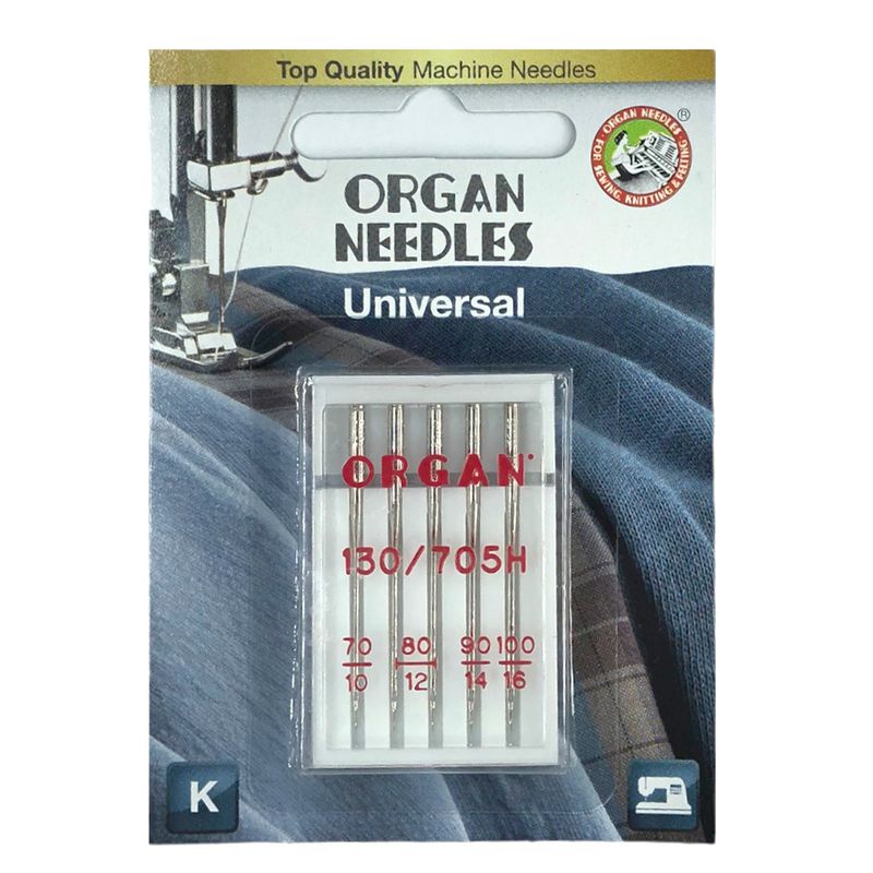 Иглы универсальные №MIX, OR, (15x1H, 130 / 705H): 70/10 (1); 80/12 (2) 90/14 (1); 100 (1), 1уп. = 5шт, блистер