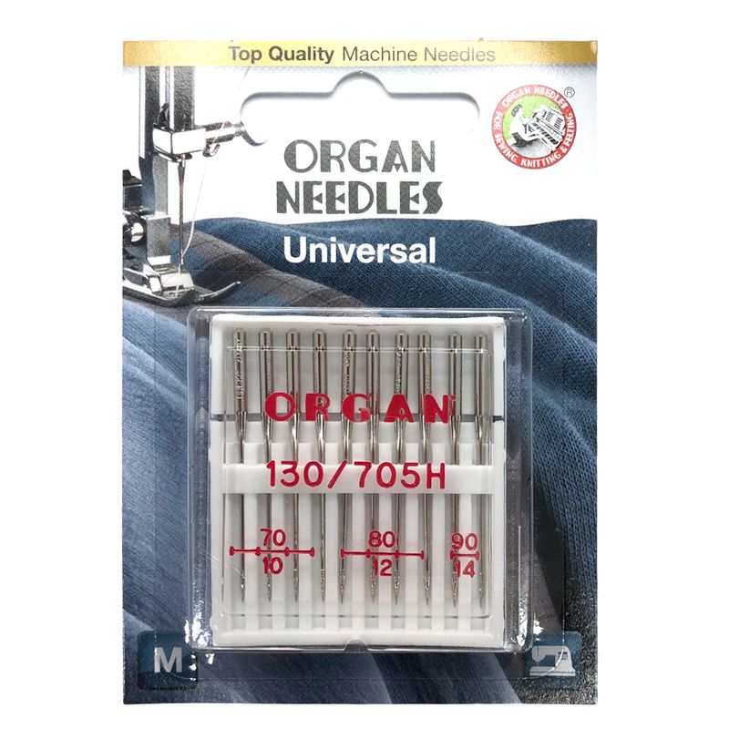 Иглы универсальные №MIX, OR, (15x1H, 130 / 705H): 70/10 (4); 80/12 (4); 90/14 (2), 1уп. = 10шт, блистер