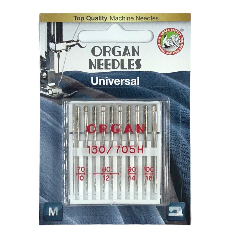 Иглы универсальные №MIX, OR, (15x1H, 130 / 705H): 70/10 (2) 80/12 (4); 90/14 (2) 100/16 (2), 1уп. = 10шт, Блистим