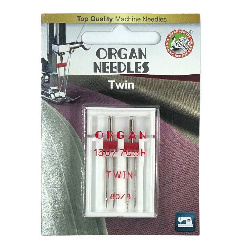Иглы универсальные двойные №3 0/80, OR, (130 / 705H), 1уп. = 2шт, блистер
