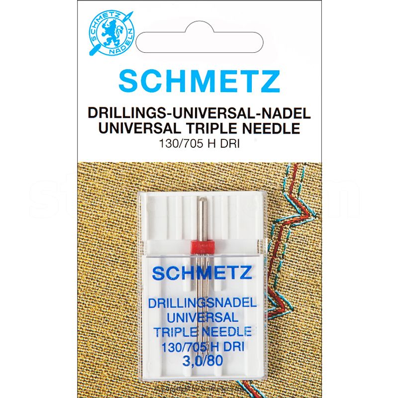 Иглы универсальные тройные №3, 0/80, SC, (130/705 DRI), 1уп. =1шт