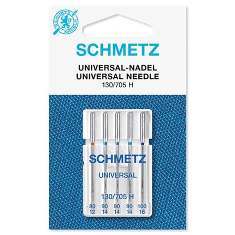 Иглы универсальные №MIX, SC, (HAx1, 130/705H): 80/12(1); 90/14(3); 100/16(1) 1уп. =5шт