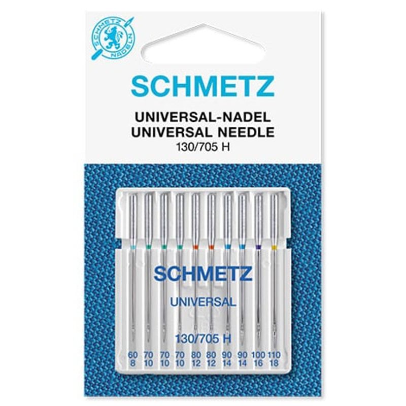 Иглы универсальные №MIX, SC, (HAx1, 130/705H): 70(3); 80(3); 90(2); 100(1); 110(1) 1уп. =10шт