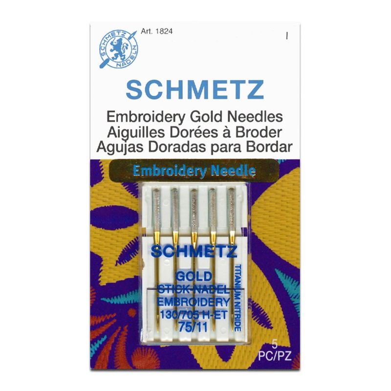 Иглы для вышивания № 75/11, SC, (130/705 H-ET), покрытие нитрид титана, 1уп. =5шт