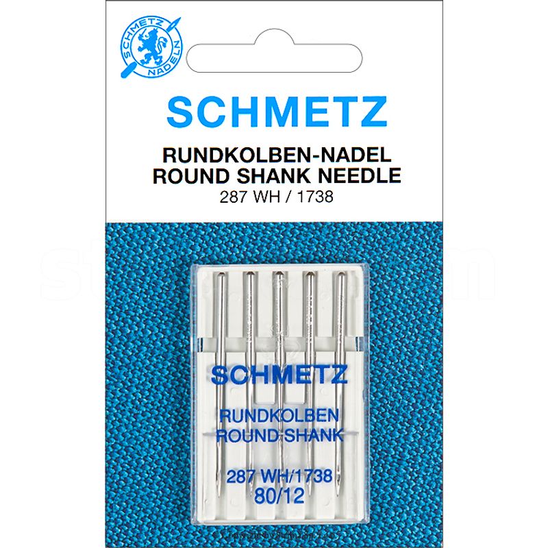 Иглы с круглой колбой для старших моделей БШМ №80, SC, (287 WH/1738) уп5
