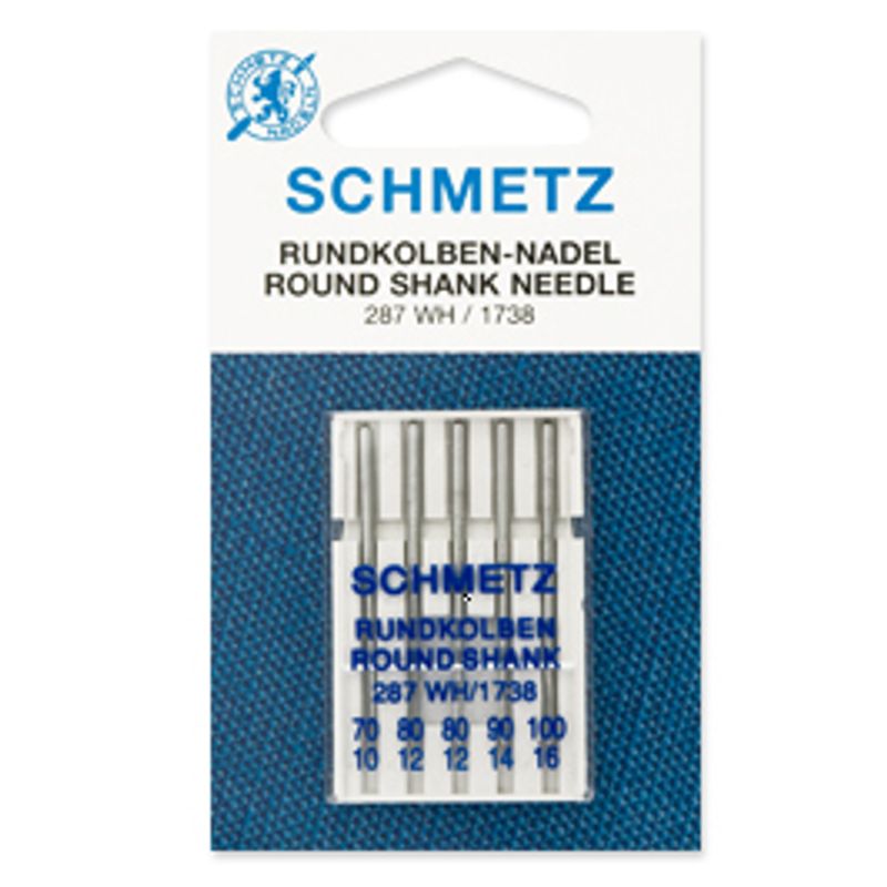 Иглы с круглой колбой для старших моделей БШМ №MIX, SC, (287 WH/1738): 70(1); 80(2); 90(1); 100(1), уп5