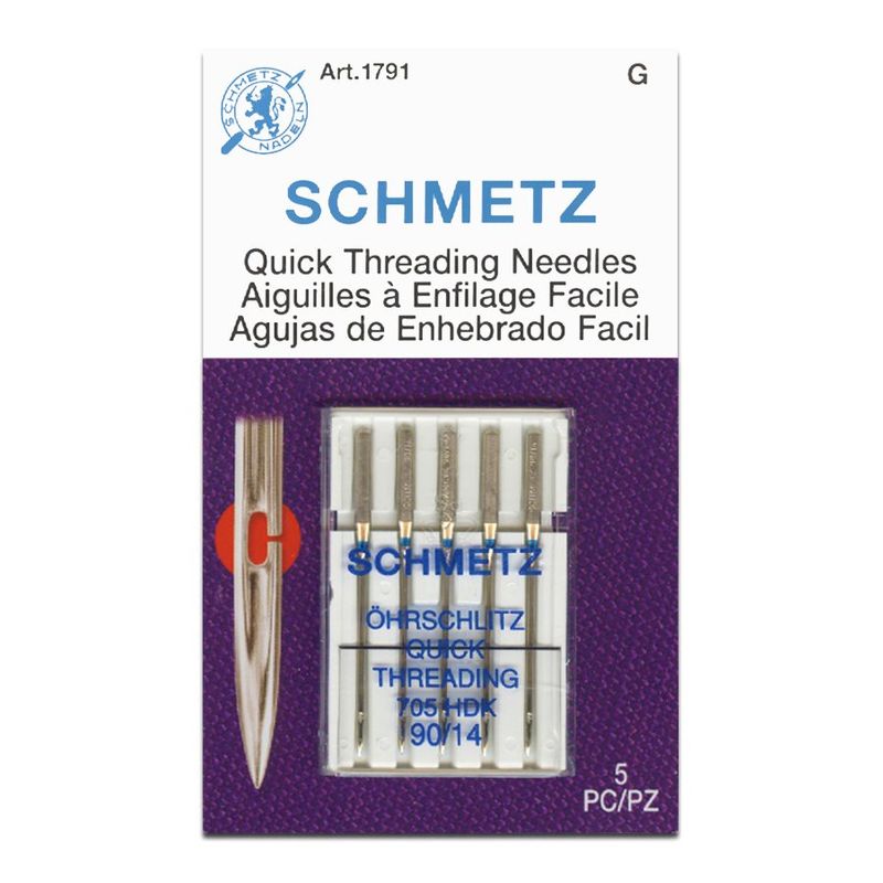 Иглы универсальная с прорезью для быстрой заправки нити № 90/14, SC, (705 HDK) 1уп. =5шт