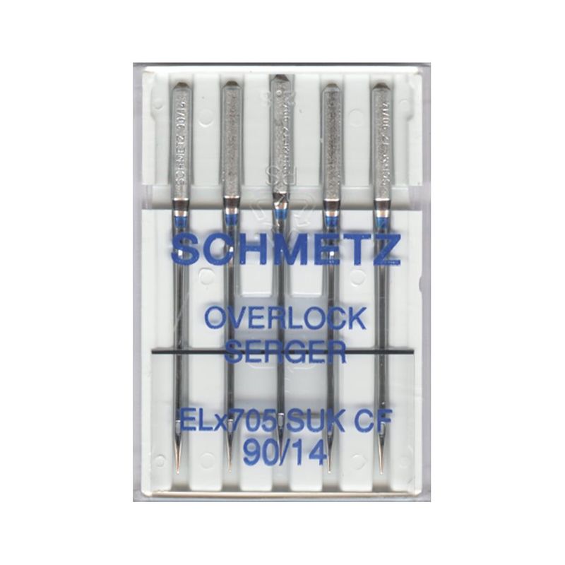 Иглы для оверлока, трикотажа, джерси №90/14, SC, (ELx705 SUK CF) с хромированным покрытием, 1уп. =5ш