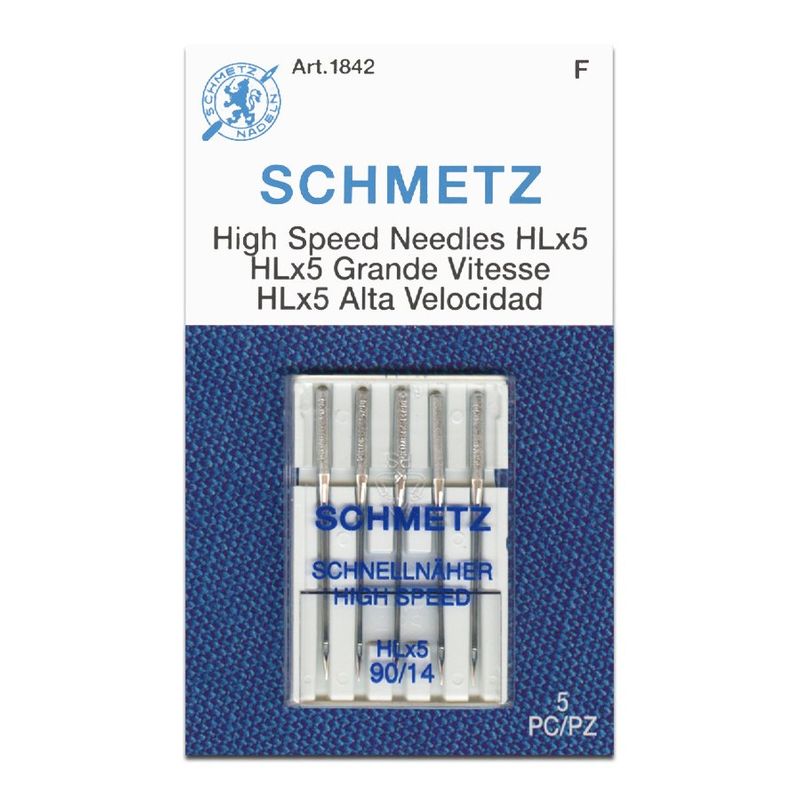 Иглы стебельные №90/14, SC, (HLх5) для высокоскоростных БШМ, с хромированным стержнем, 1уп. =5шт