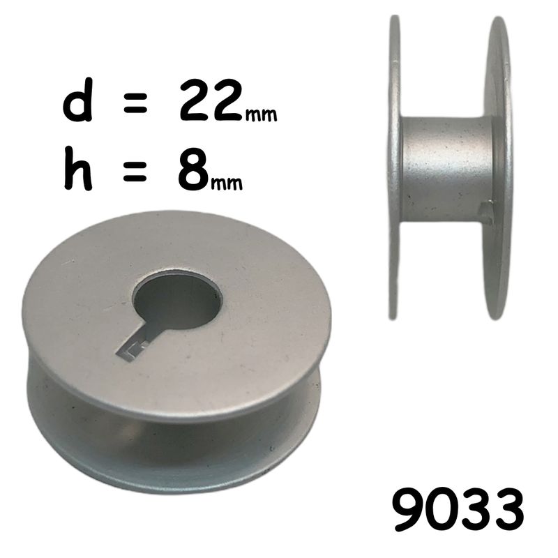 Шпулька для ПМ, Д=22мм, В=8мм, 9033(1162), облегченная, не перфо+П, для Praff, CH