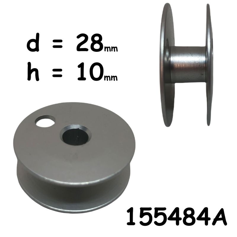 Шпулька для ПМ, Д = 28мм, В = 10мм, 155484 А, облегченная, не перфо + О, CH