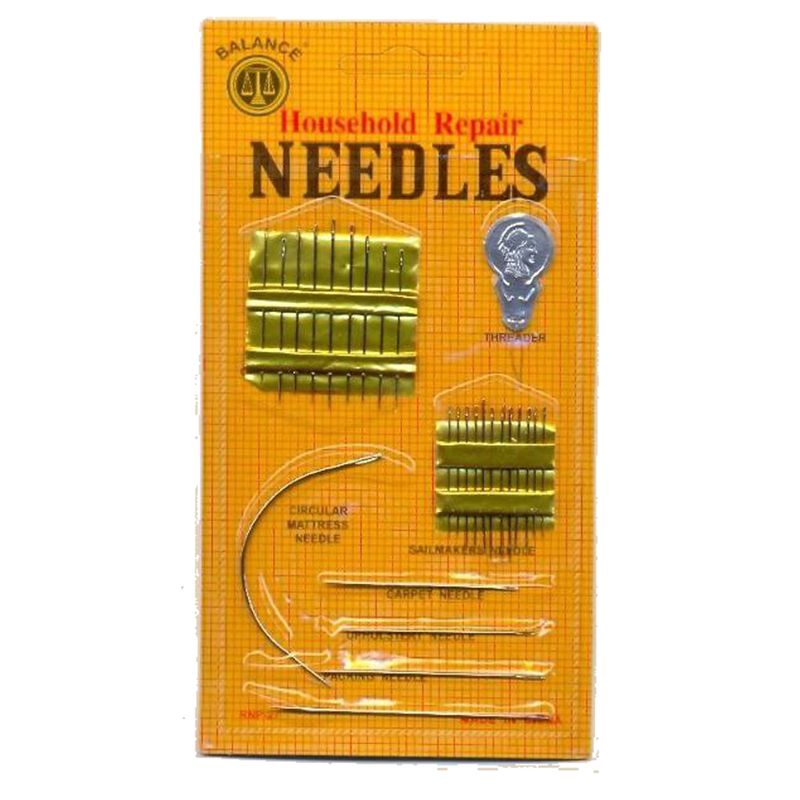 Иглы швейные микс, для домашнего ремонта, плотных тканей, 26шт + 1 нитковтягиватель