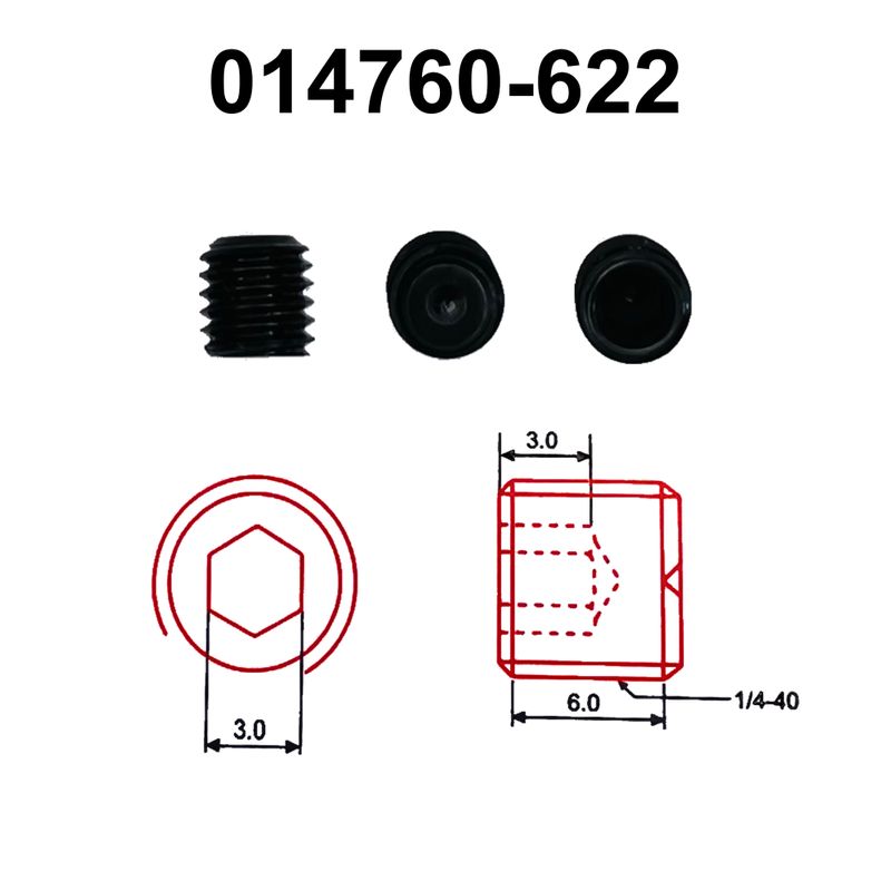 Винт для стопора Brother B814, 014760-622, GE, уп-100шт