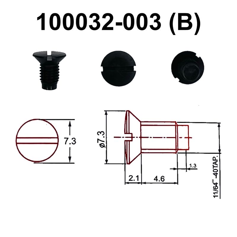 Винт для игловой пластины на одноголочных машинах, 100032-003(В), GE, уп-100шт