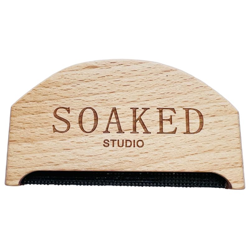 Щетка-бритва для удаления колтунцев, ворса, шерсти из вещей, 75х45мм, деревянная расческой