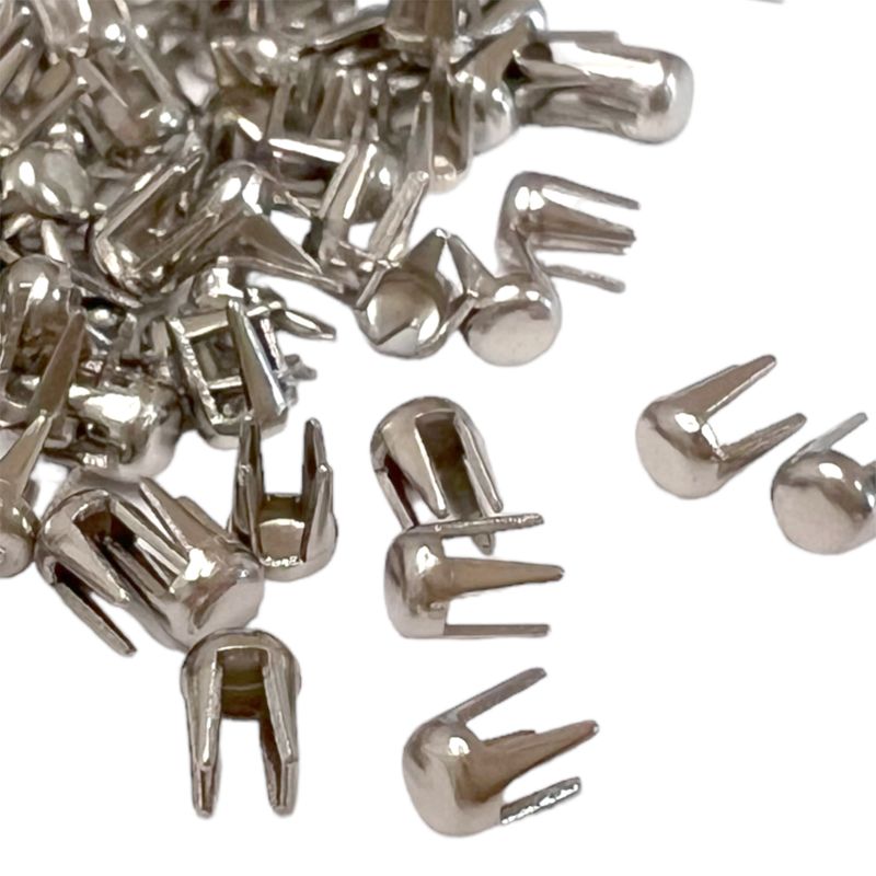 Заклепки металлические, для фиксации бусин, размер: 3х2мм, пак-1000г, серебро